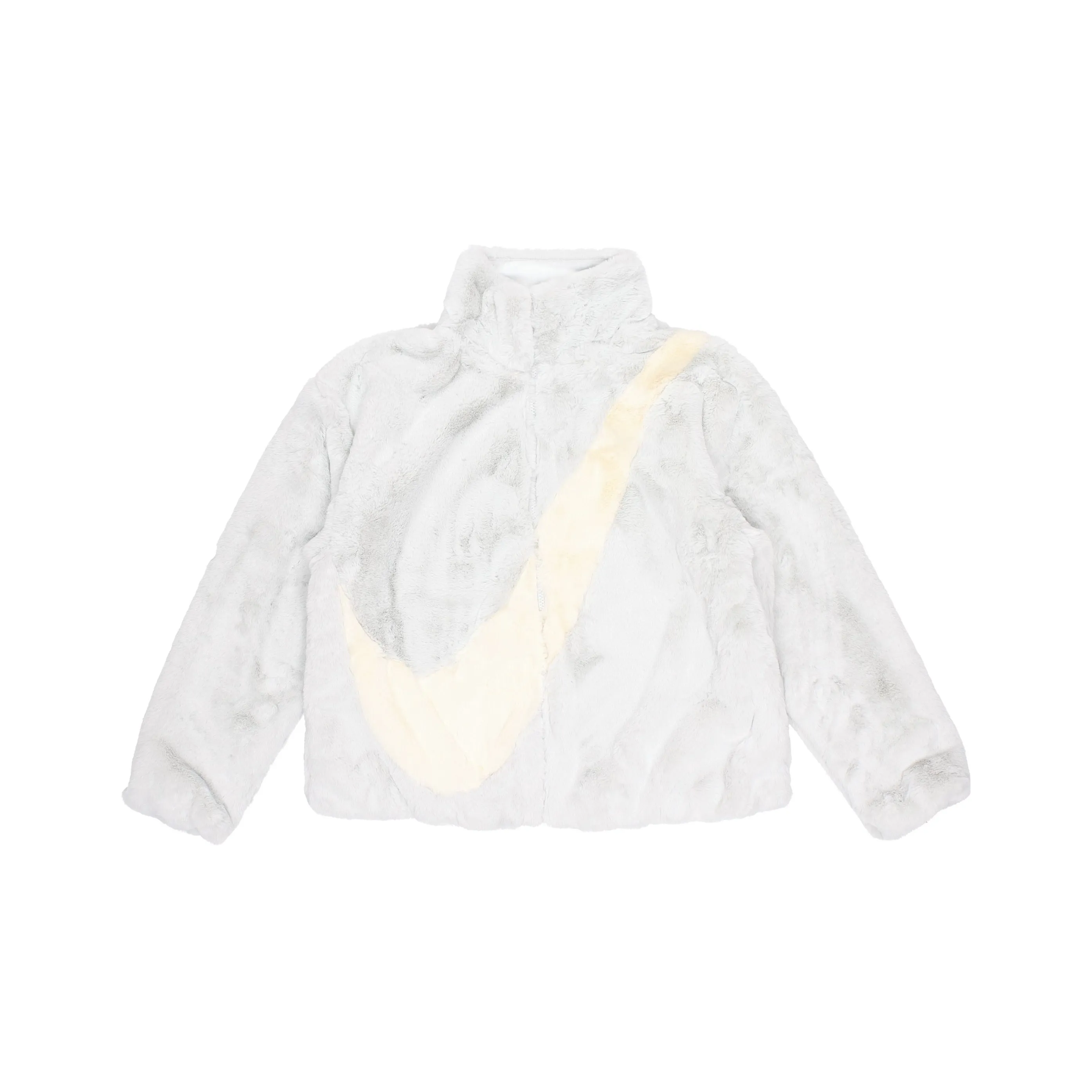 Nike Women'ss Oversized Swoosh Logo Jacket Asia Sizing Photon Dust