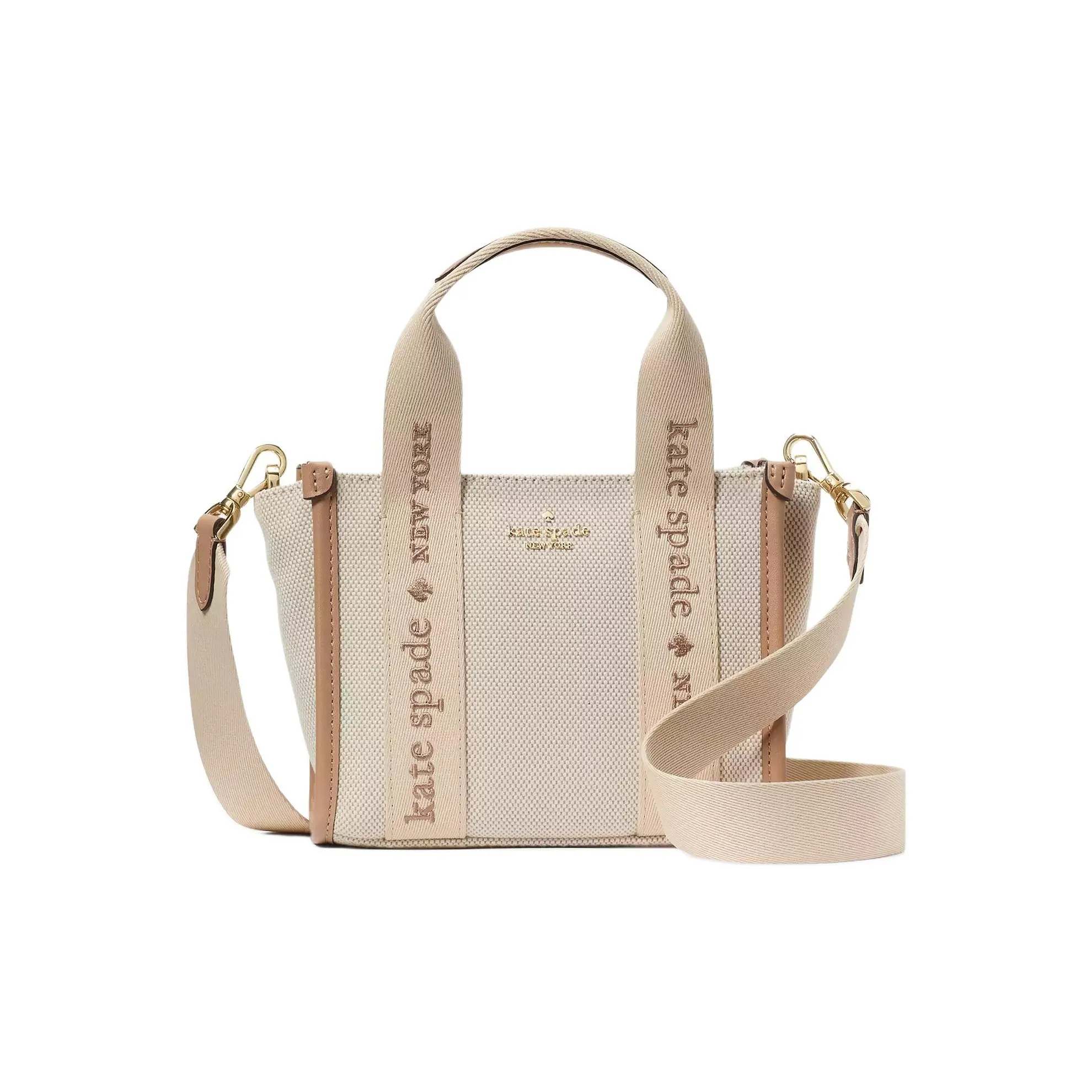 Kate Spade Холст Тоут Сумка Сумка для покупок Мини Сумка Женская Светлая Рыжевато-коричневая