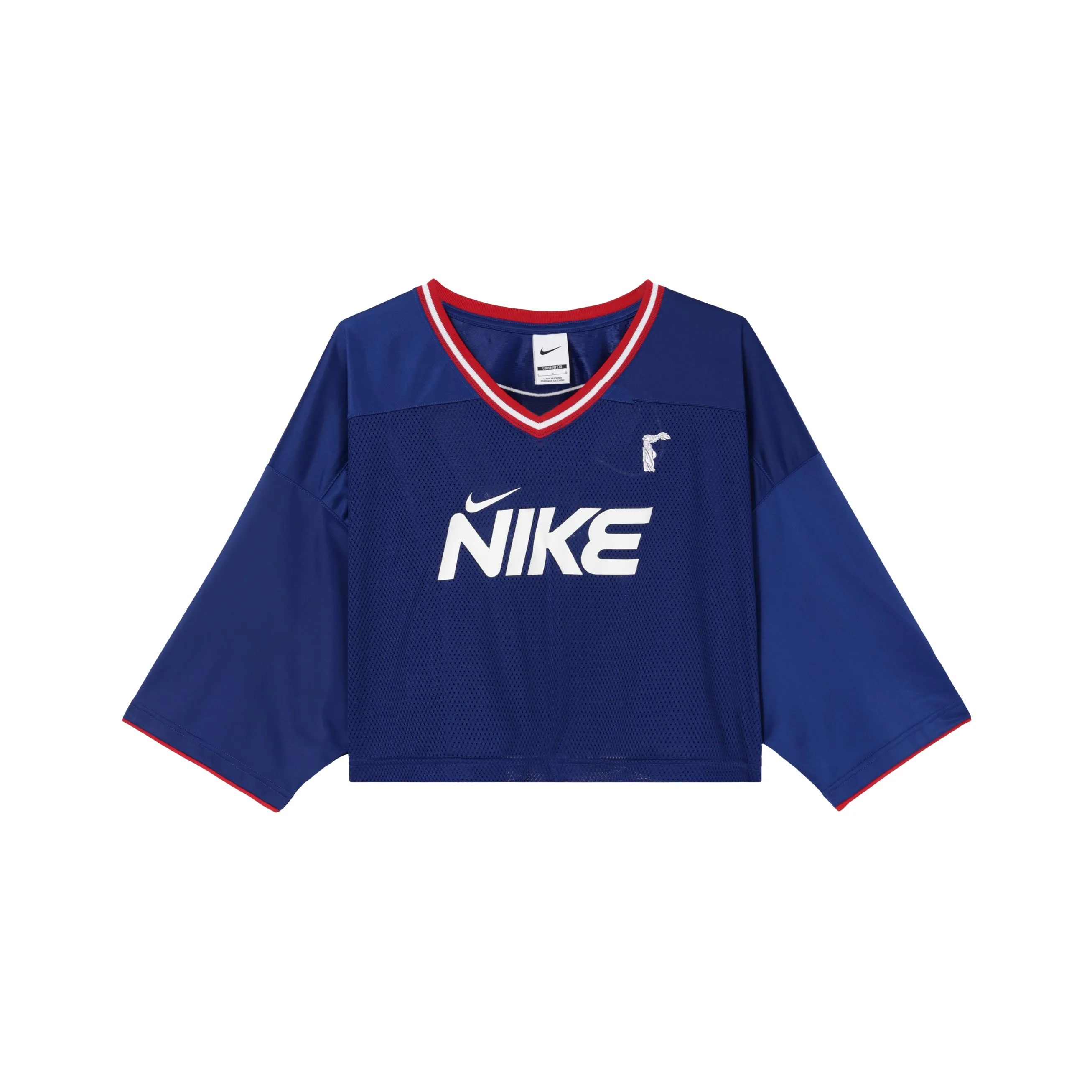 Nike Sportswear Women's V-Neck Pullover Sporty T-Shirt Blue