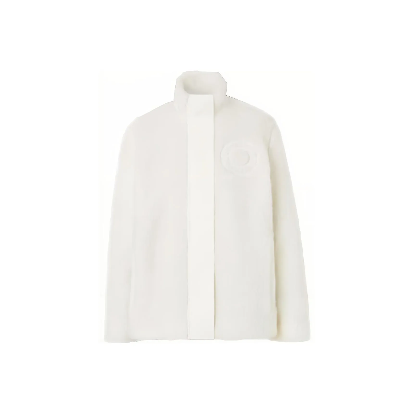 Burberry Wool Blend Fleece Jacket White