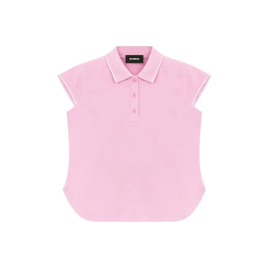 WE11DONE SS23 Поло Женское Розовое