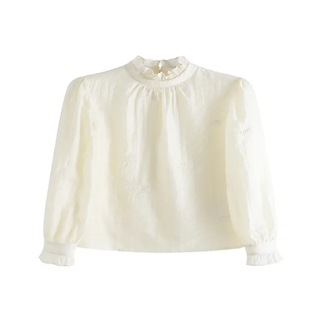 Акомодация Шифон Рубашка Женская Бежевая