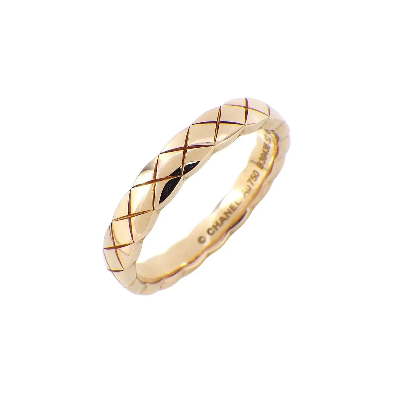 CHANEL 18K Gold Rings Men's Beige Gold