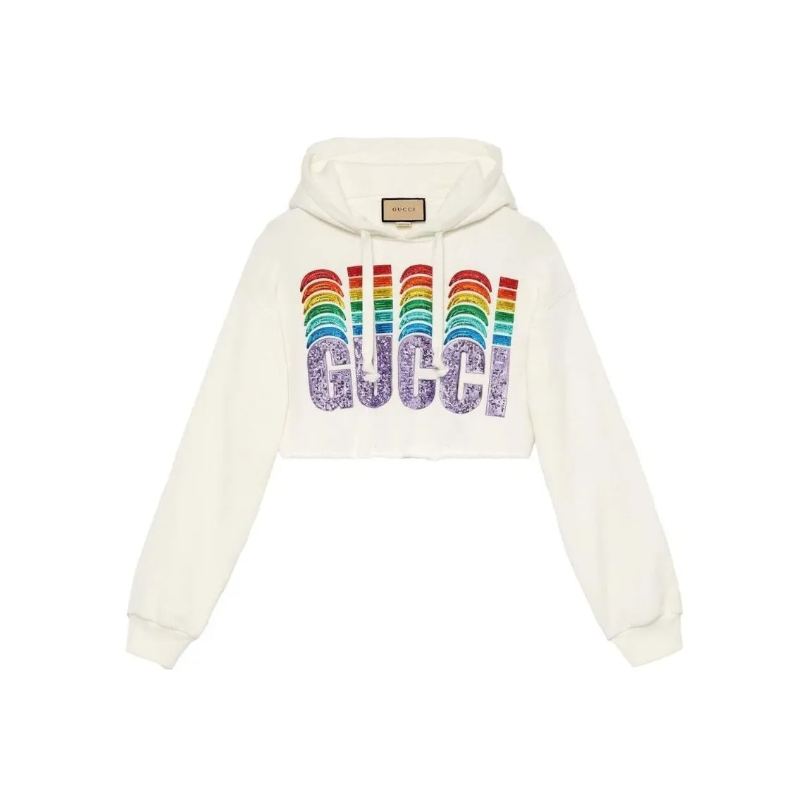 GUCCI Sequin Embellished Cropped Hoodie 'Sunlight'