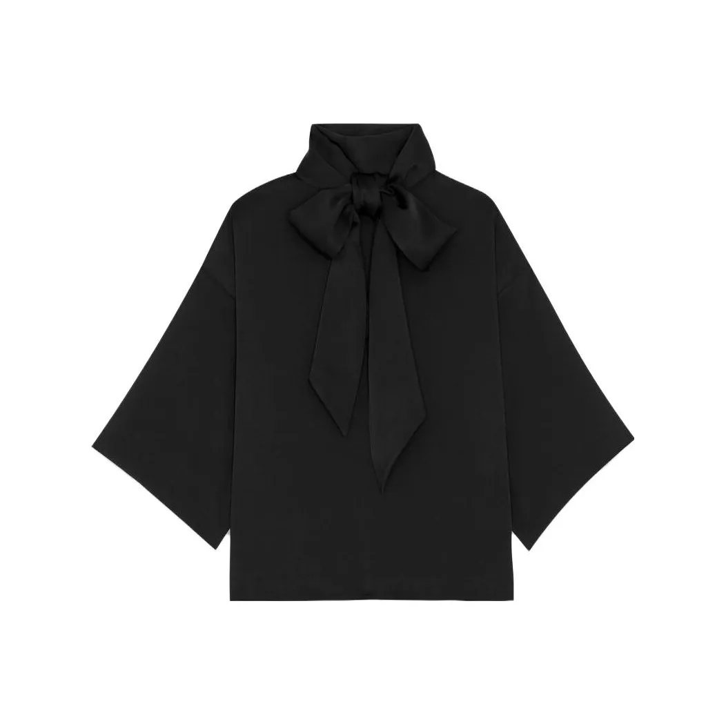 SAINT LAURENT High Neck Wide Sleeved Blouse