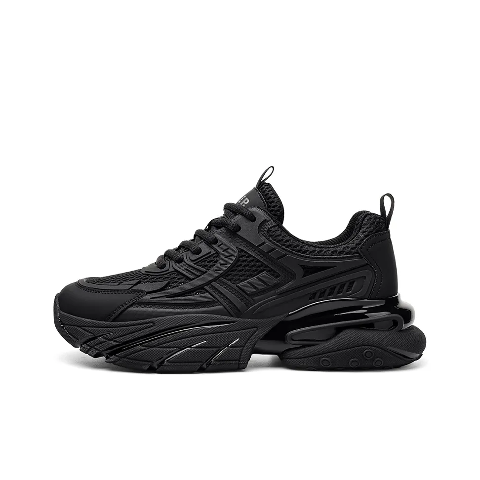 JEEP SPIRIT Износостойкий Дышащий Увеличивающий Высоту Низкий Топ Кроссовки Мужские Черные