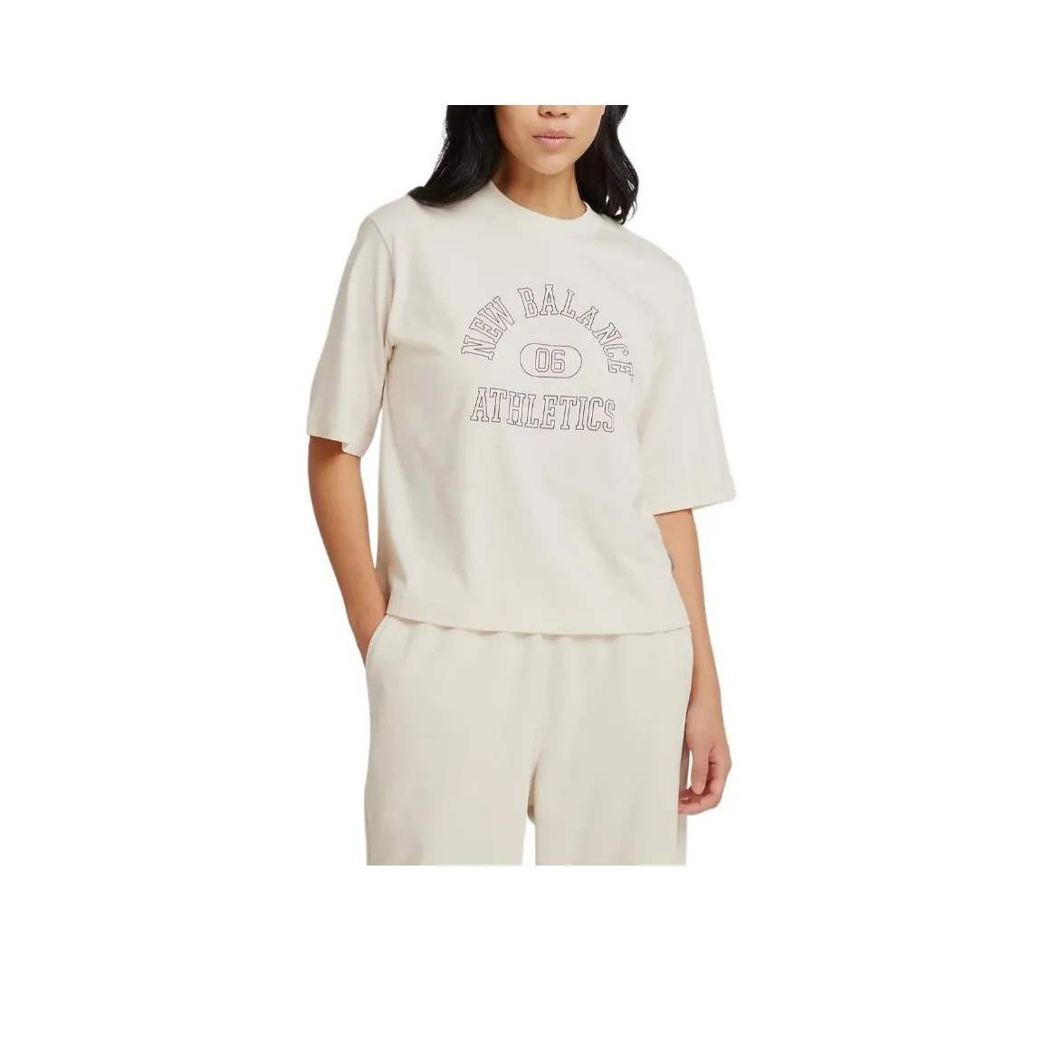 New Balance совместная брендированная футболка с рукавом-кафтаном женская льняная