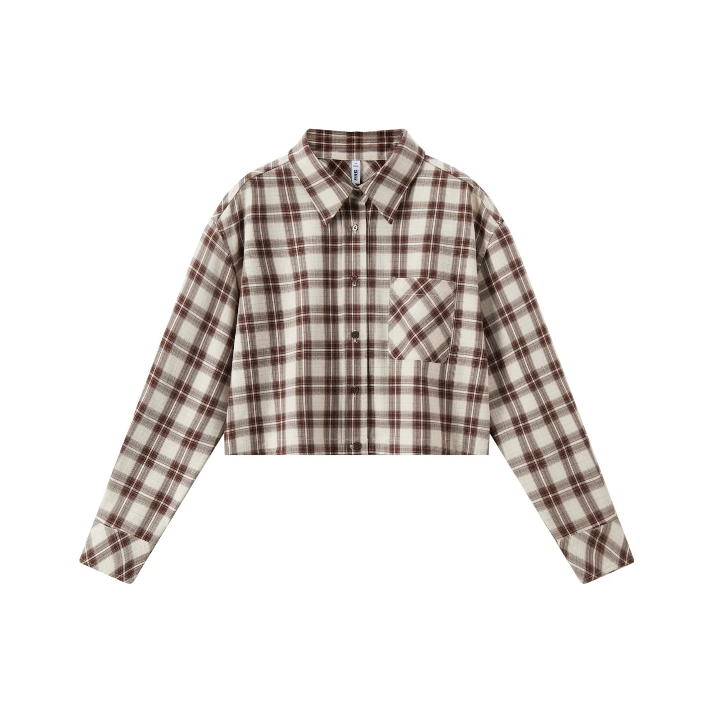 SEM R Длинный рукав рубашка женский белый кофейный тон