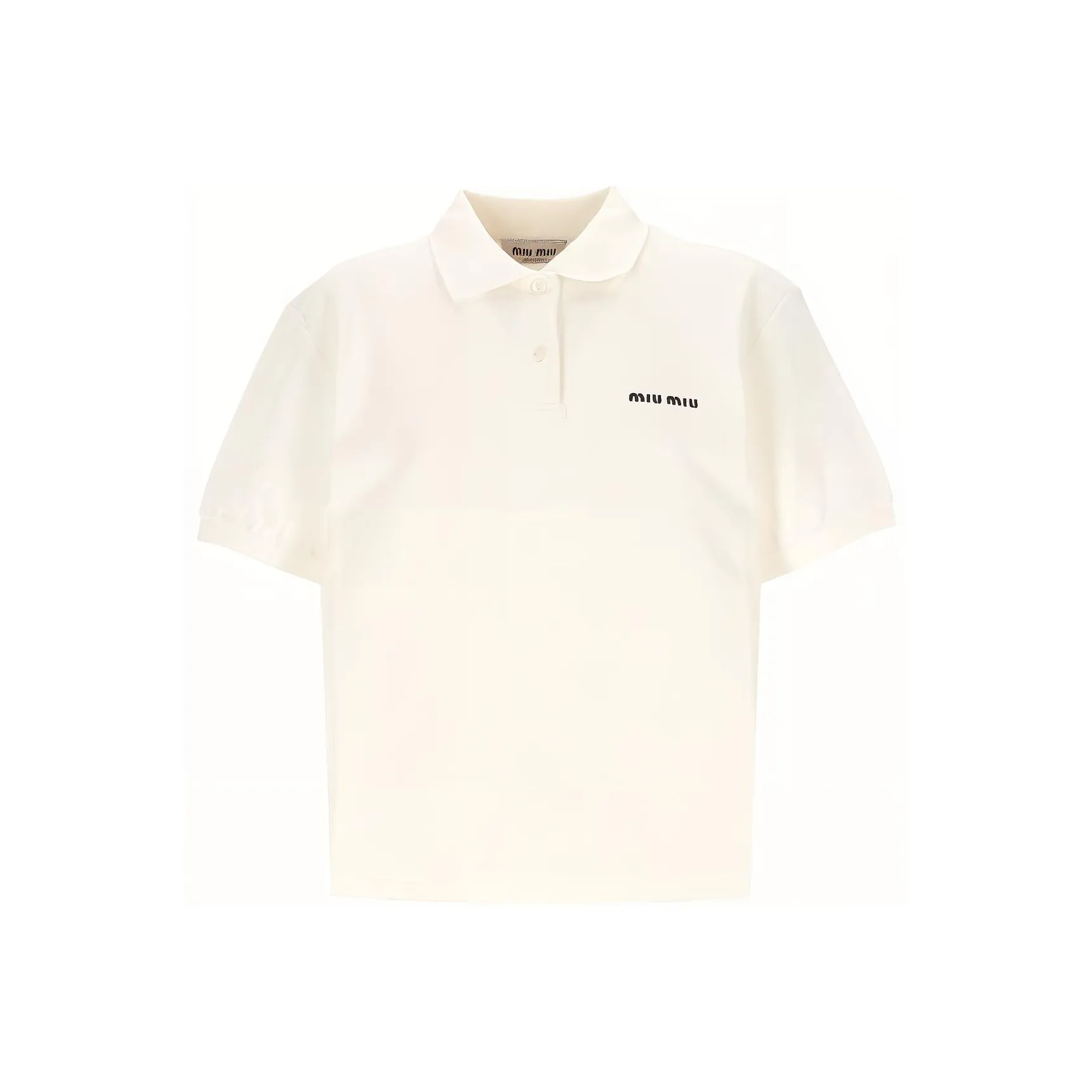 MIU MIU Logo embroidered Cotton Polo Shirt