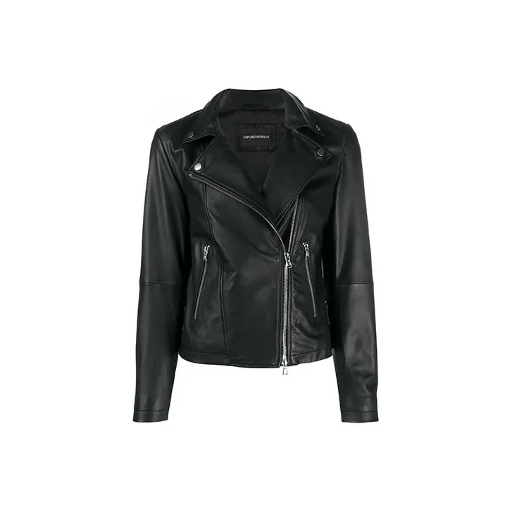 EMPORIO ARMANI Long Sleeved Zipped Biker Jacket