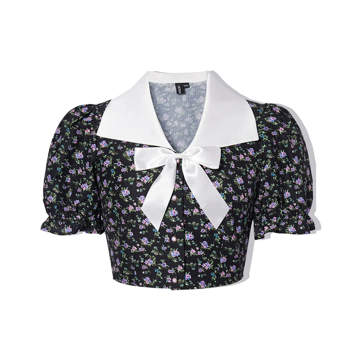 LA CRAWFISH Спокойный черный Цветочный Женские Рубашки