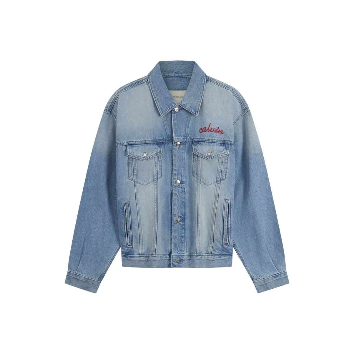 CALVIN KLEIN Denim Jacket Men's Denim Light Blue