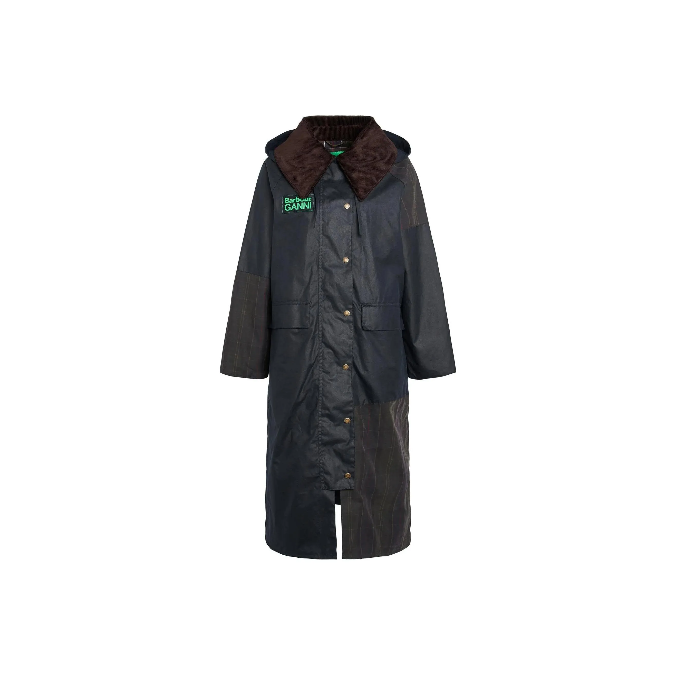 BARBOUR x GANNI Collaboration Burghley Wax Jacket Jackets & Coats Women's Marine Blue
