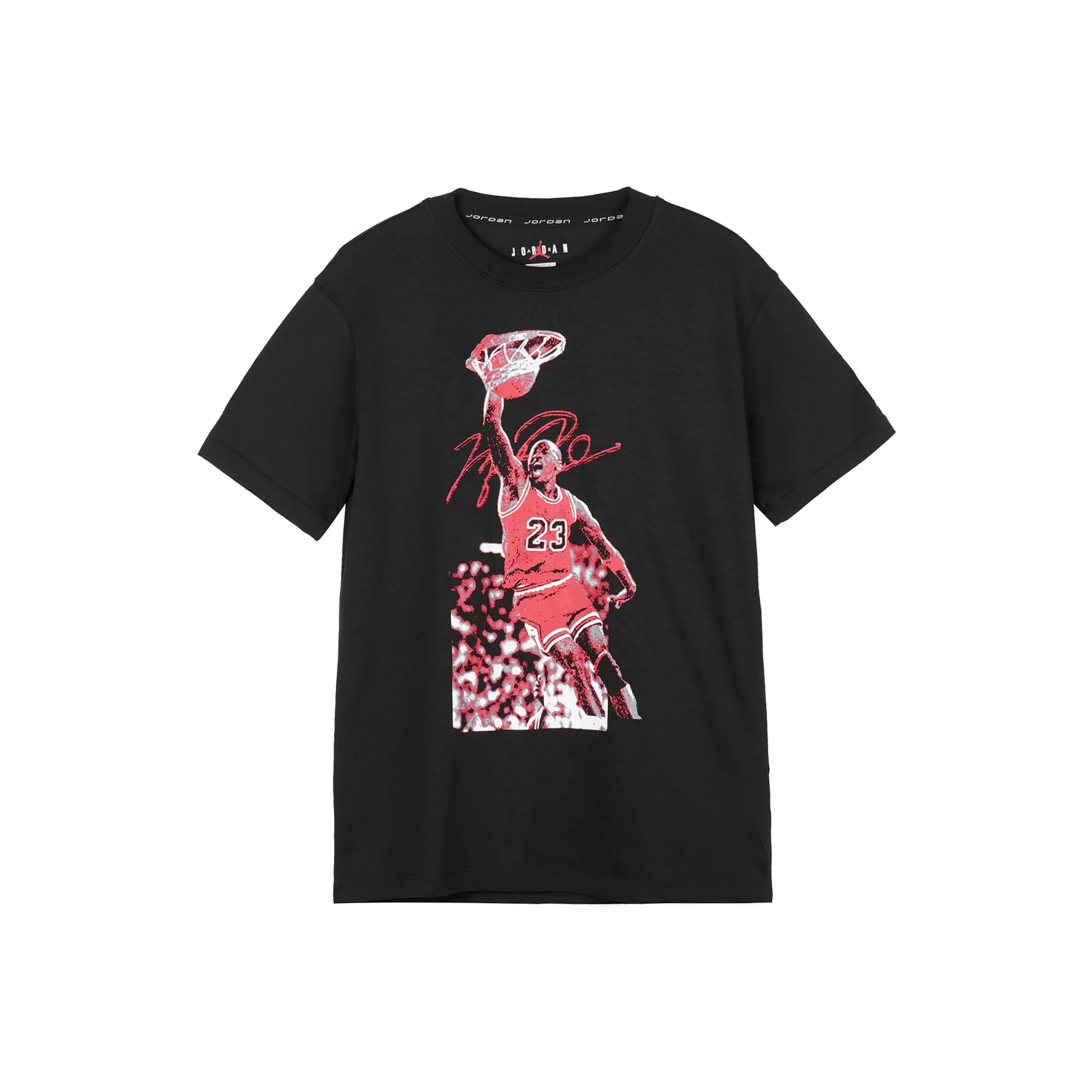 Джордан Рукав с спущенным плечом T-рубашка Женская Черная