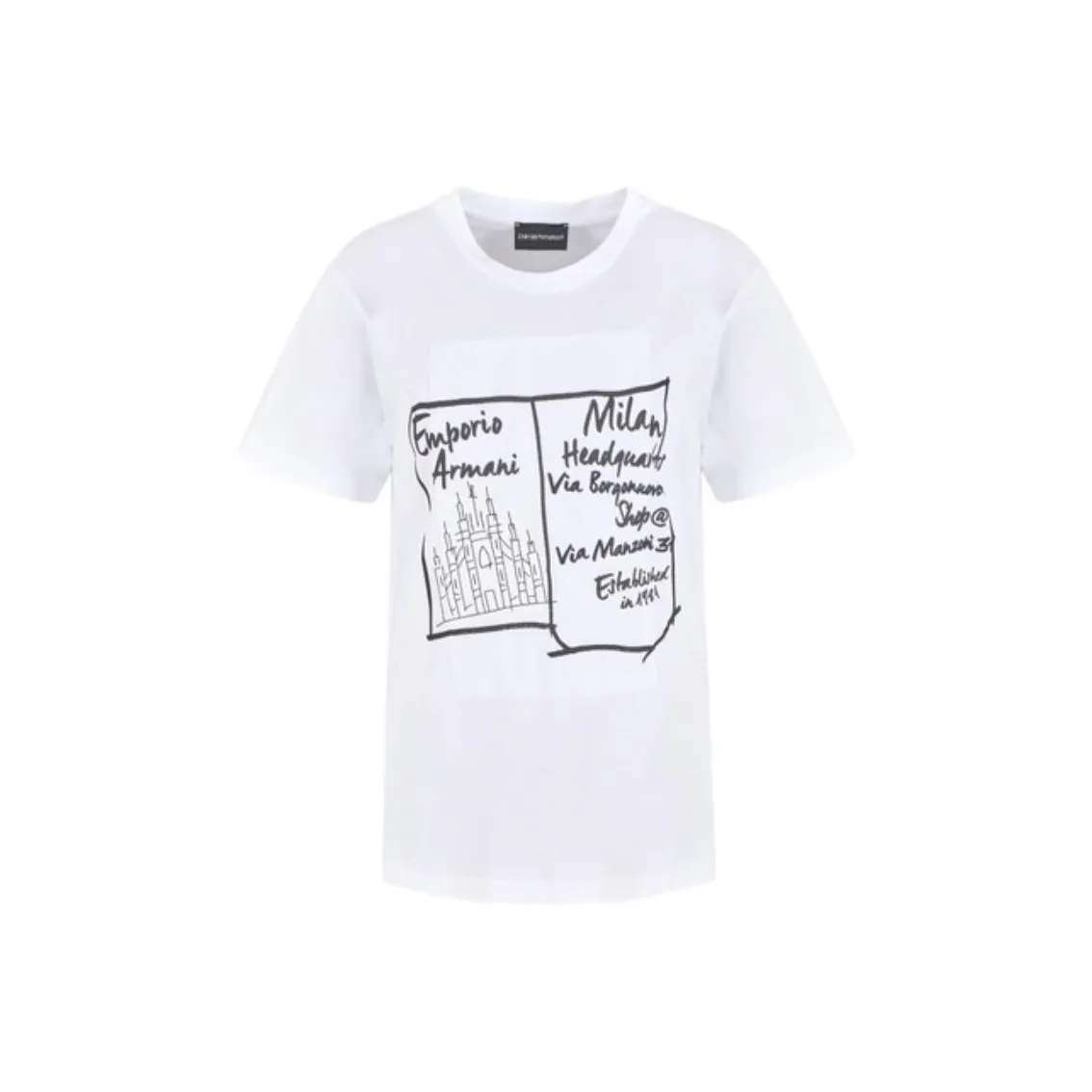 EMPORIO ARMANI Asv Organic jersey T shirt With Print Patch And Embroidery
