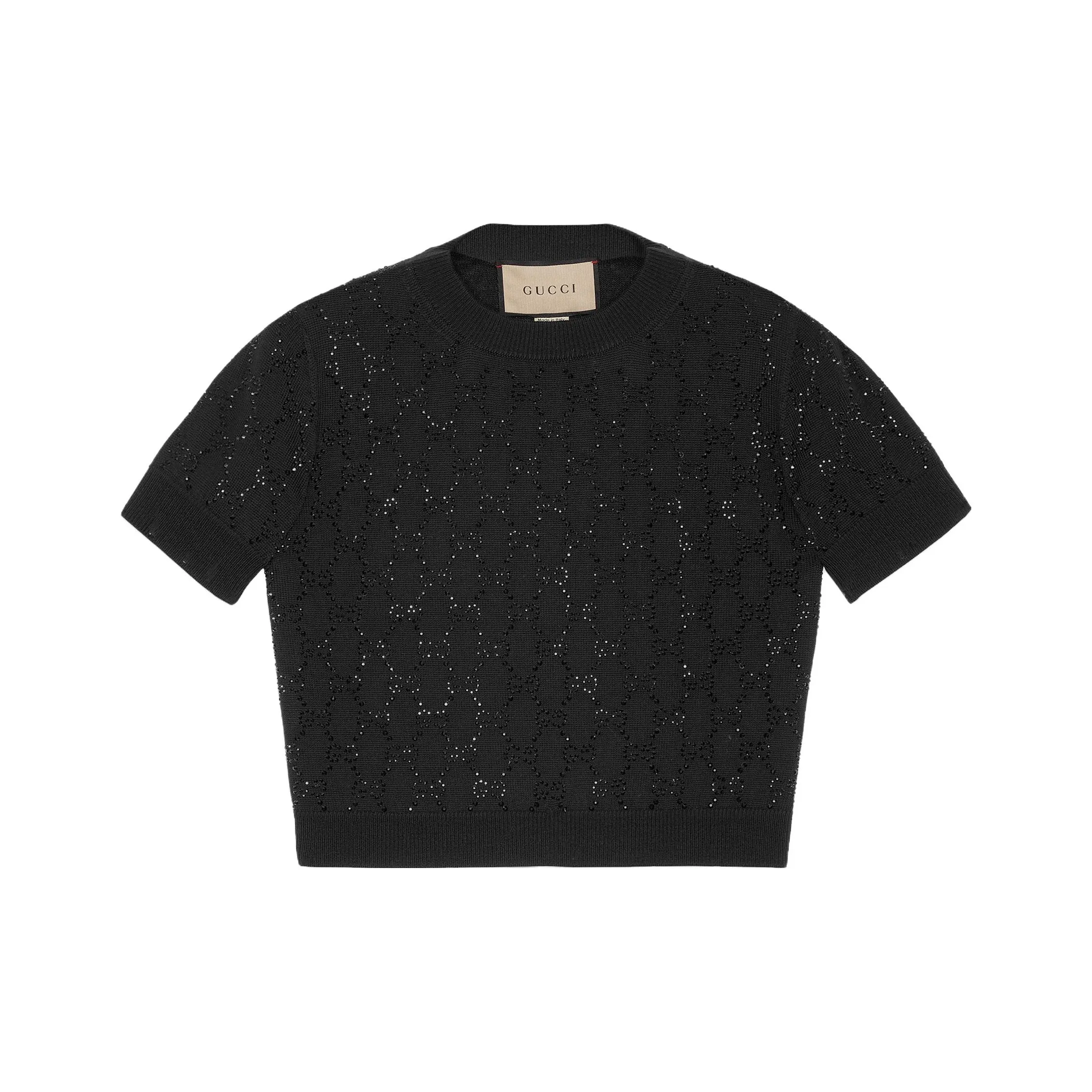GUCCI Fine Wool Gg Crystal Top