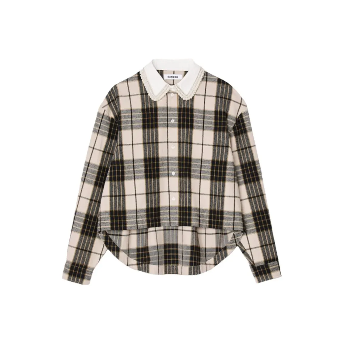 Sandro Crystal embellished Flannel Shirt