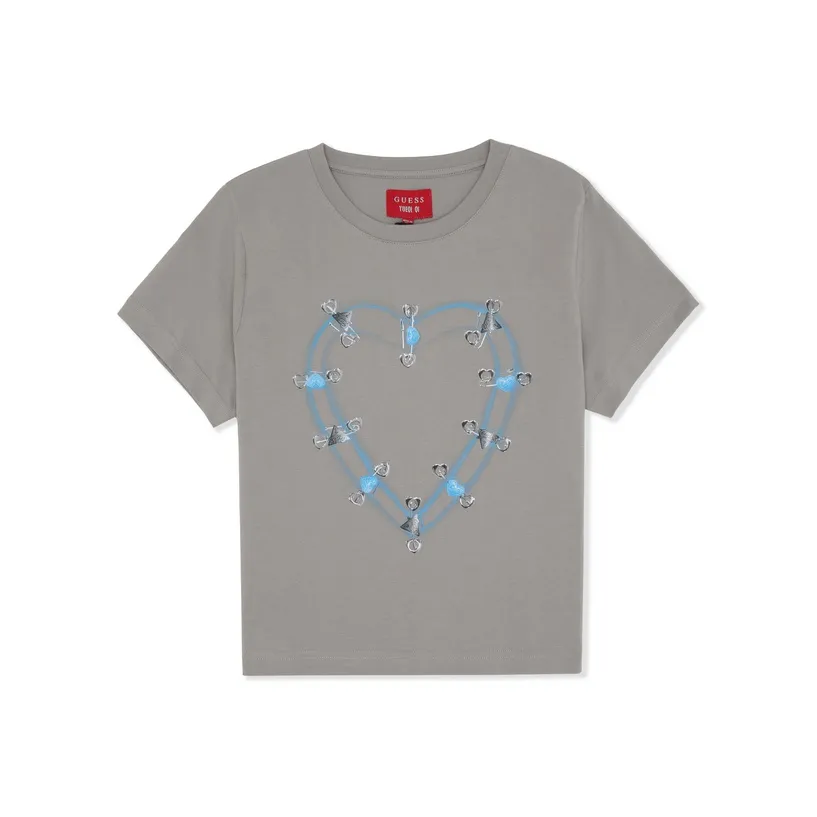 GUESS x YUEQI QI T Рубашка Женская Серого цвета