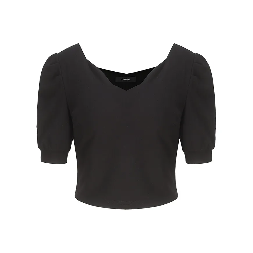 GIMING Lantern Sleeve T Shirt Women's Black