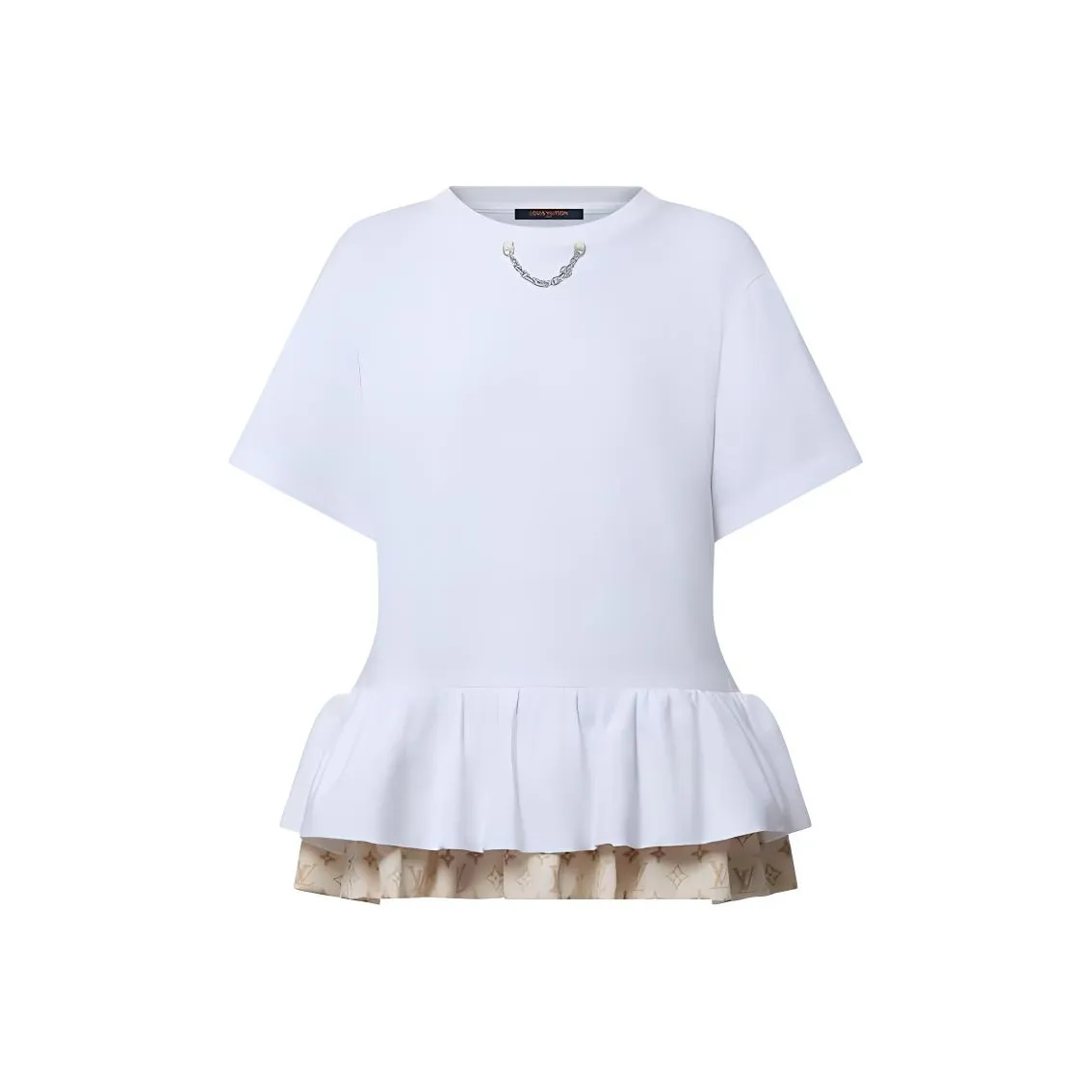 Lv Monogram Flounce T Shirt