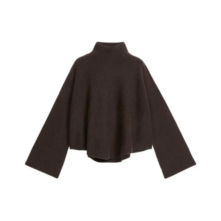ARKET Кашемир Свитер Женский Темно-Коричневый