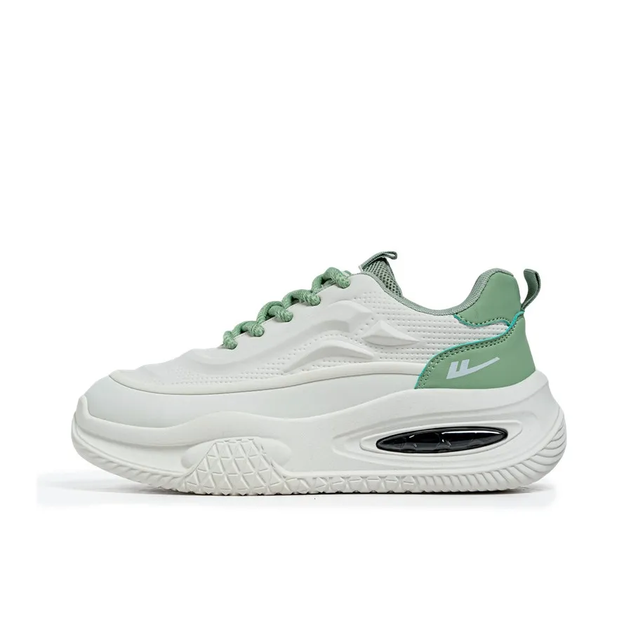 Warrior Покрытие Увеличение Высоты Устойчивость к Износу Противоскользящий Низкий Топ Толстая Подошва Мужские Белый Зеленый