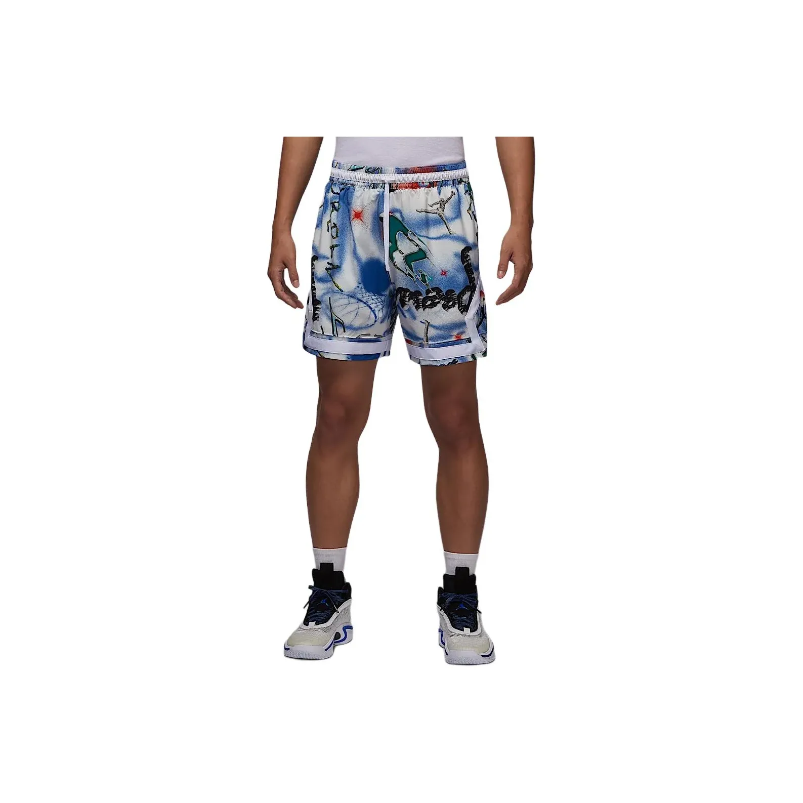 Джордан SportDri Форма Ромб Повседневные шорты Мужские Белый Черный