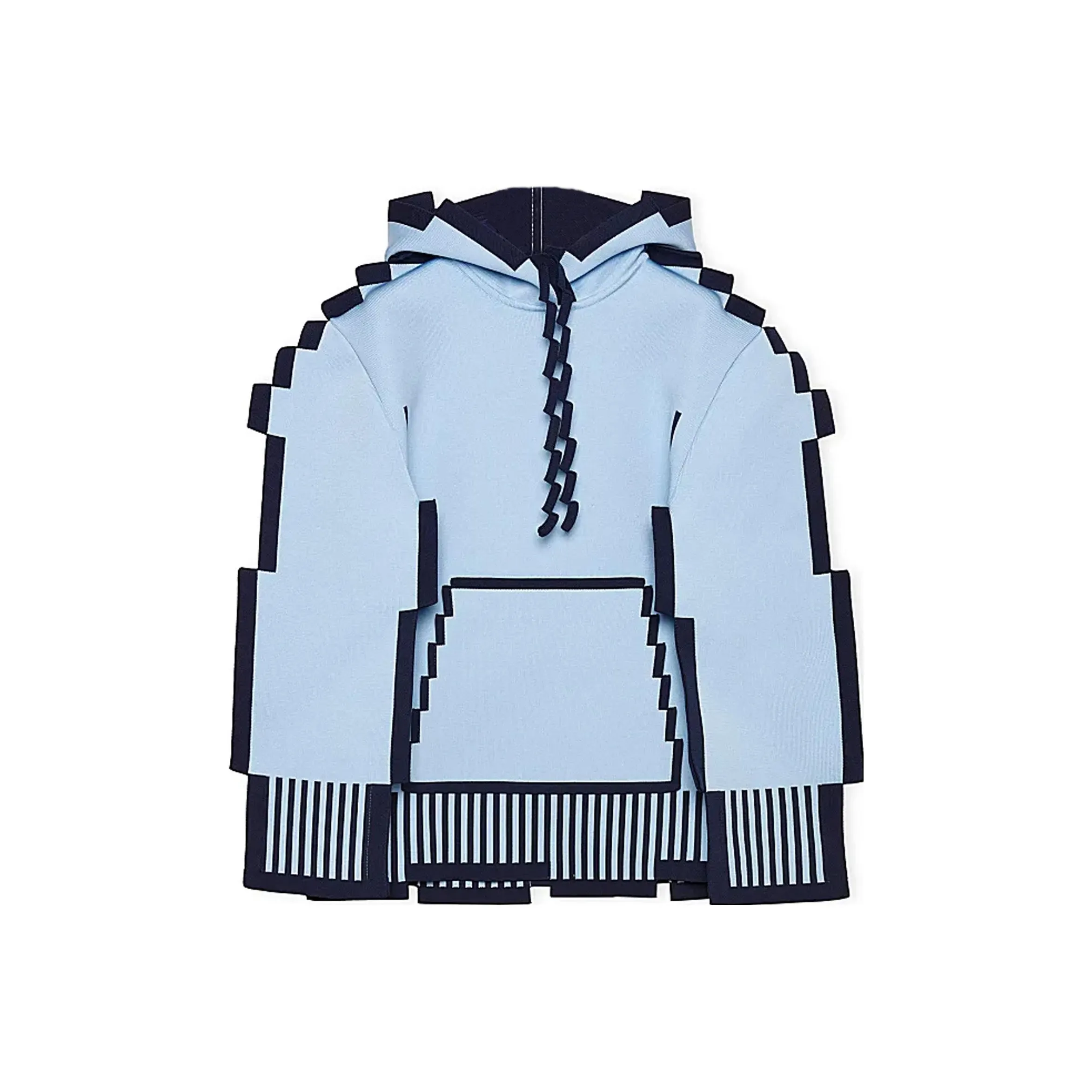 LOEWE Pixellated Hoodie In Technical Knit Light Blue