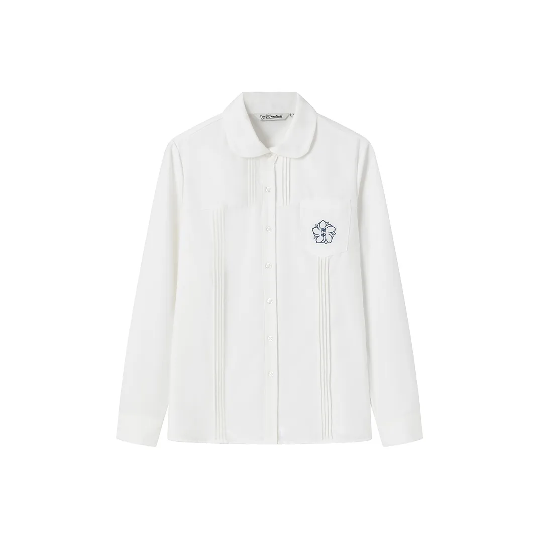 Tokyo Season Shirts Women's Cherry Blossom White Long Sleeved