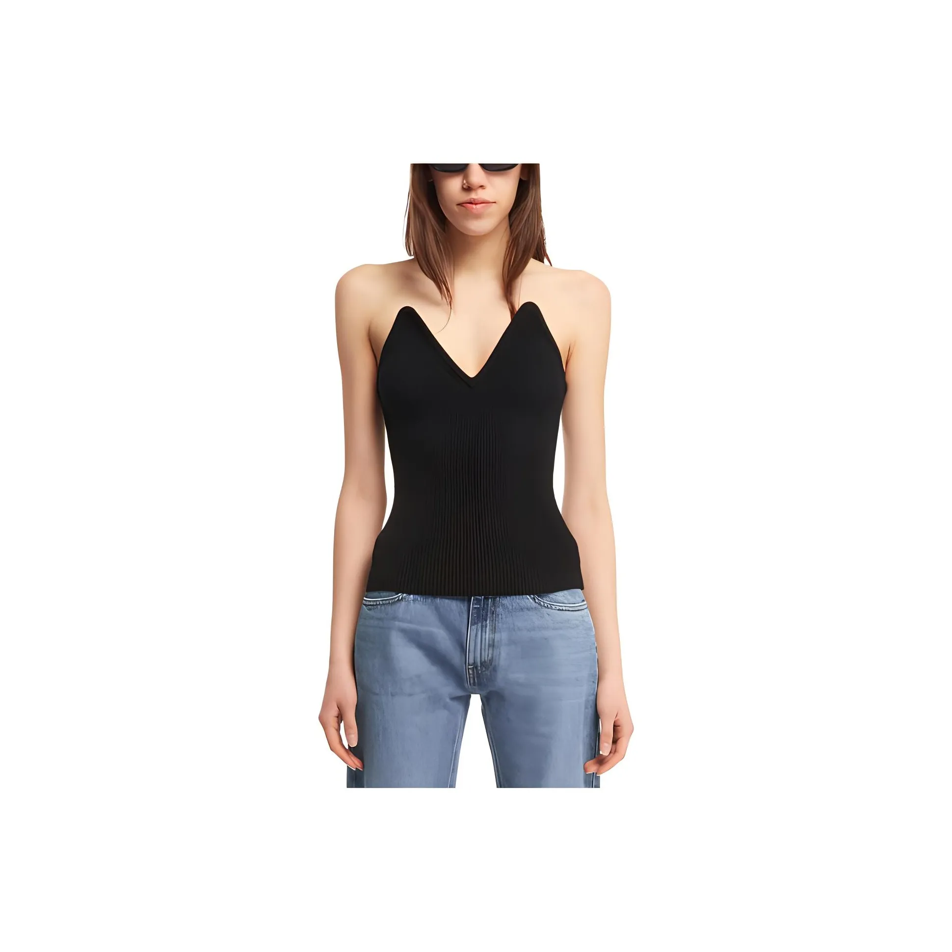 COPERNI Strapless Knitted Bustier Top