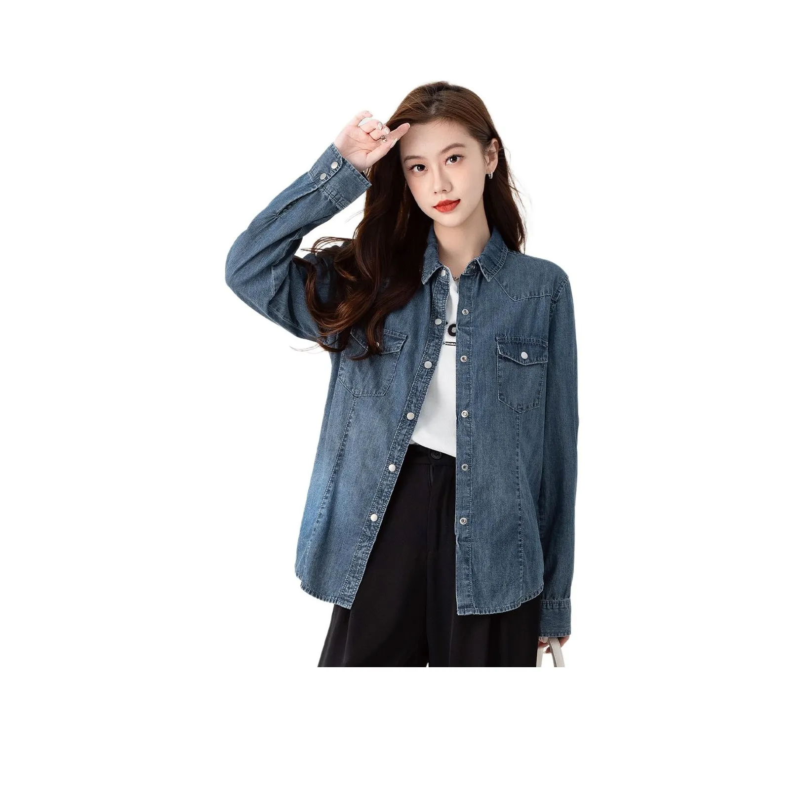 BALENO Джинсовый синий Женские Рубашки