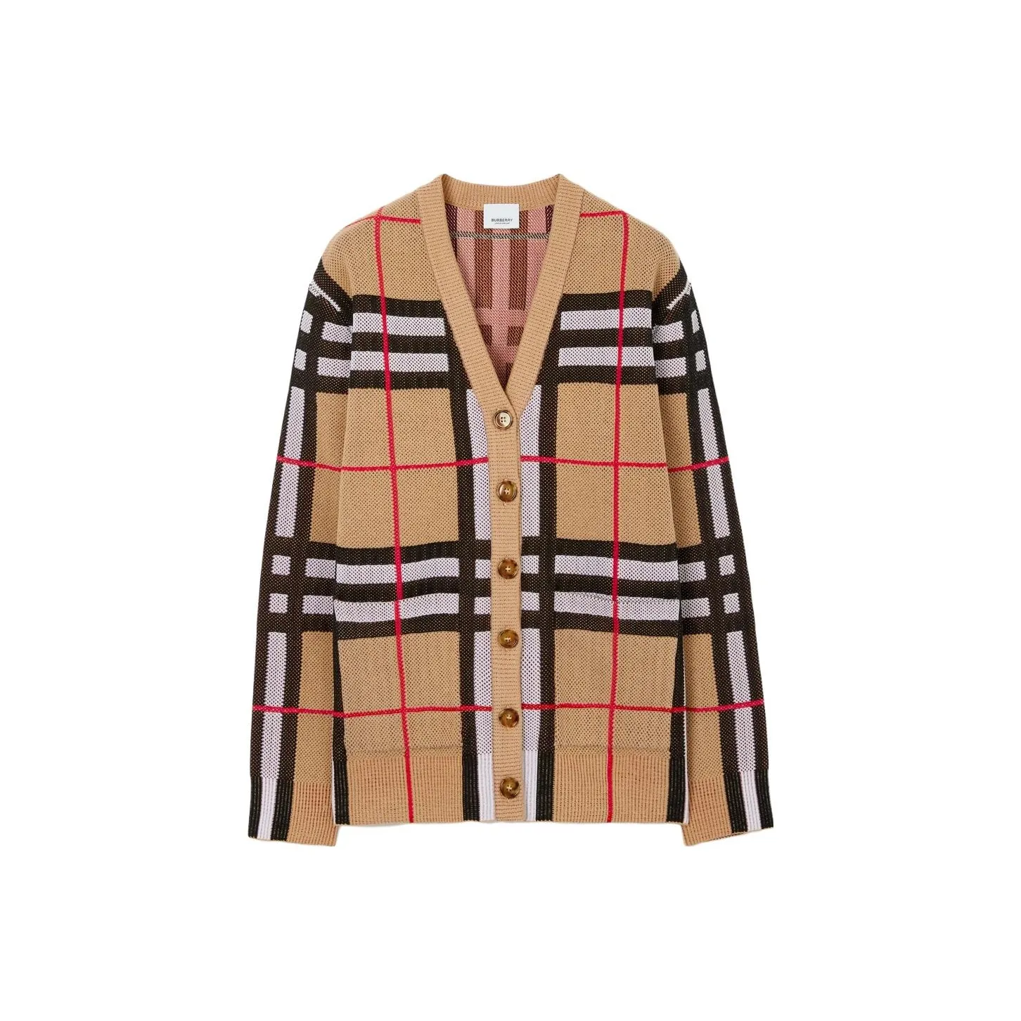 Burberry Checked V Neck Cardigan
