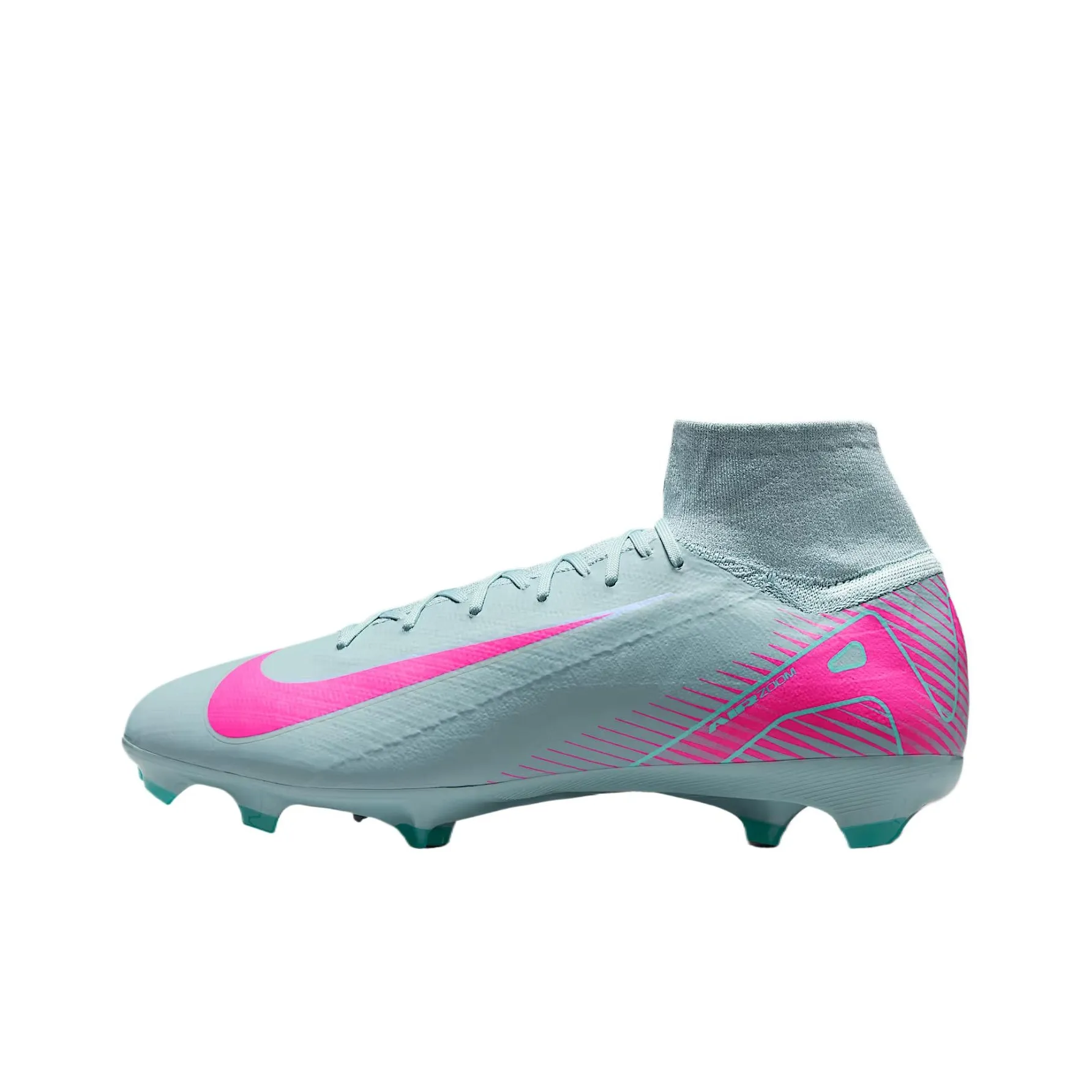 Nike Mercurial Superfly 10 Pro FG Твердый грунт Противоскользящие футбольные бутсы Унисекс Синий Розовый