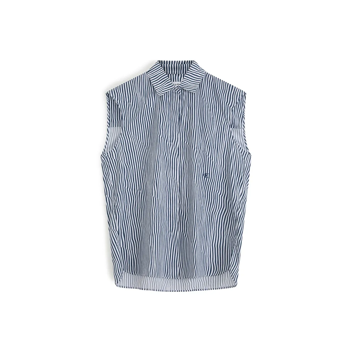CK/Calvin Klein Shirt Women's Blue Stripes Pattern