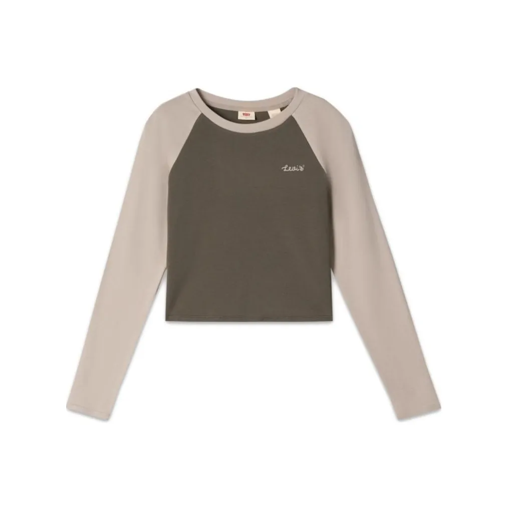 Levi's Реглан-рукав Т-рубашка Женская Зеленая и Абрикосовая Многоцветная