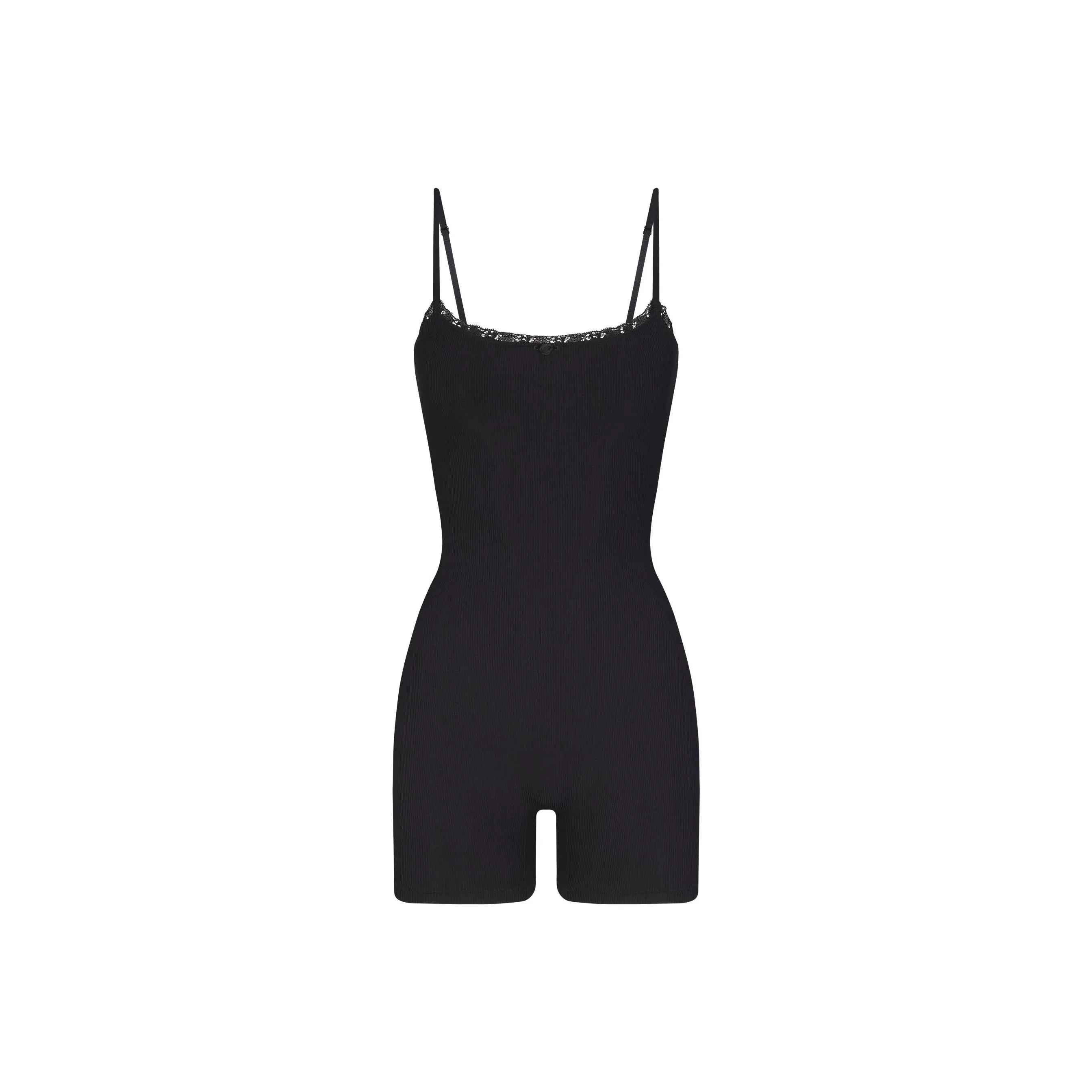SKIMS SOFT LOUNGE LACE ONESIE Jumpsuit Women's ONYX/Onyx