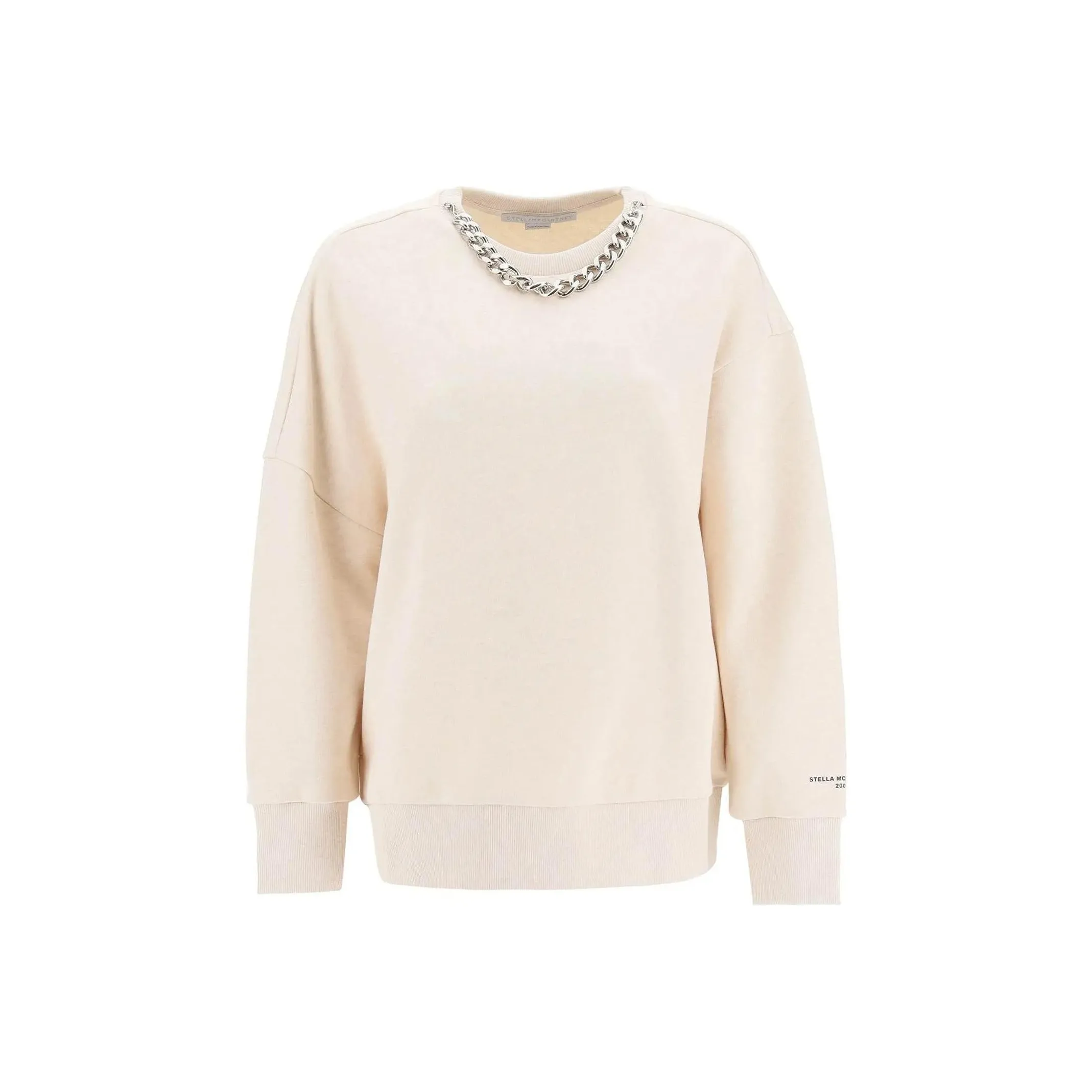Stella McCartney Falabella Chain Detailed Crewneck Sweater