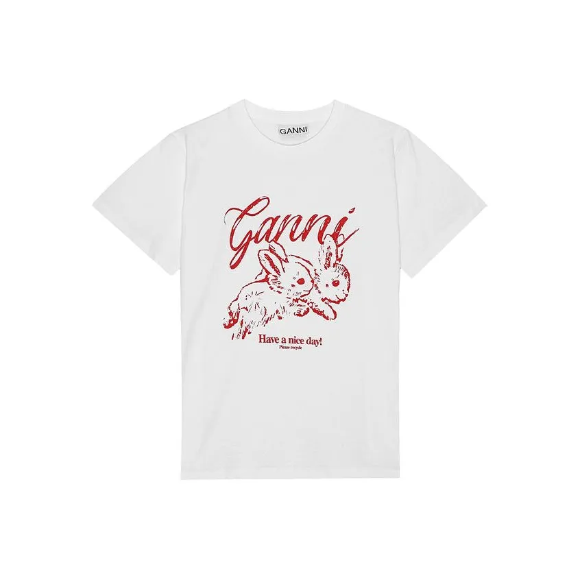 GANNI SS24 Стандартная T-рубашка Женская Bright White
