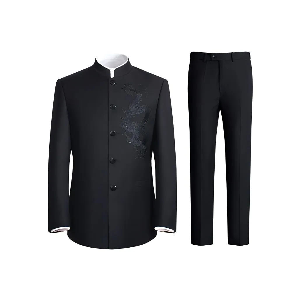 Devanro Business Suit Men's Black Great Dragon