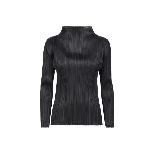 PLEATS PLEASE ISSEY MIYAKE Черные Женские Рубашки T