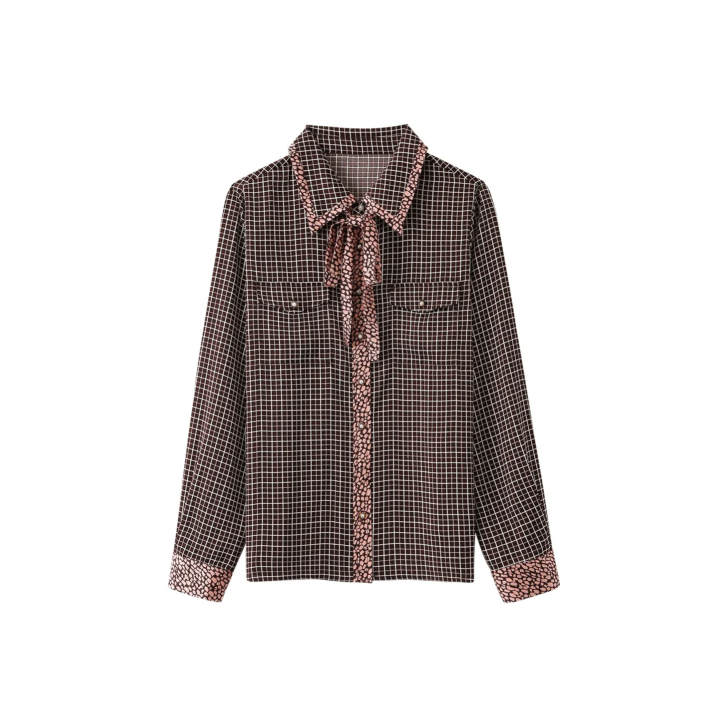 H YXIANG Pointed Collar Fitted Long Sleeved Shirt Women's