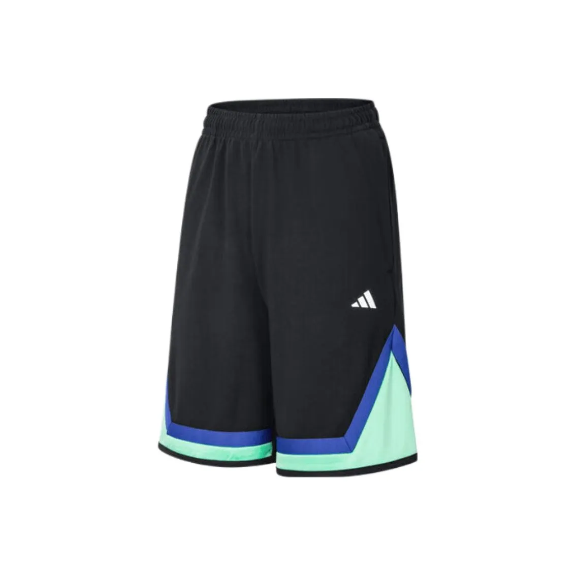 Adidas SS25 Баскетбольные шорты Мужские Черный Ярко-зеленый