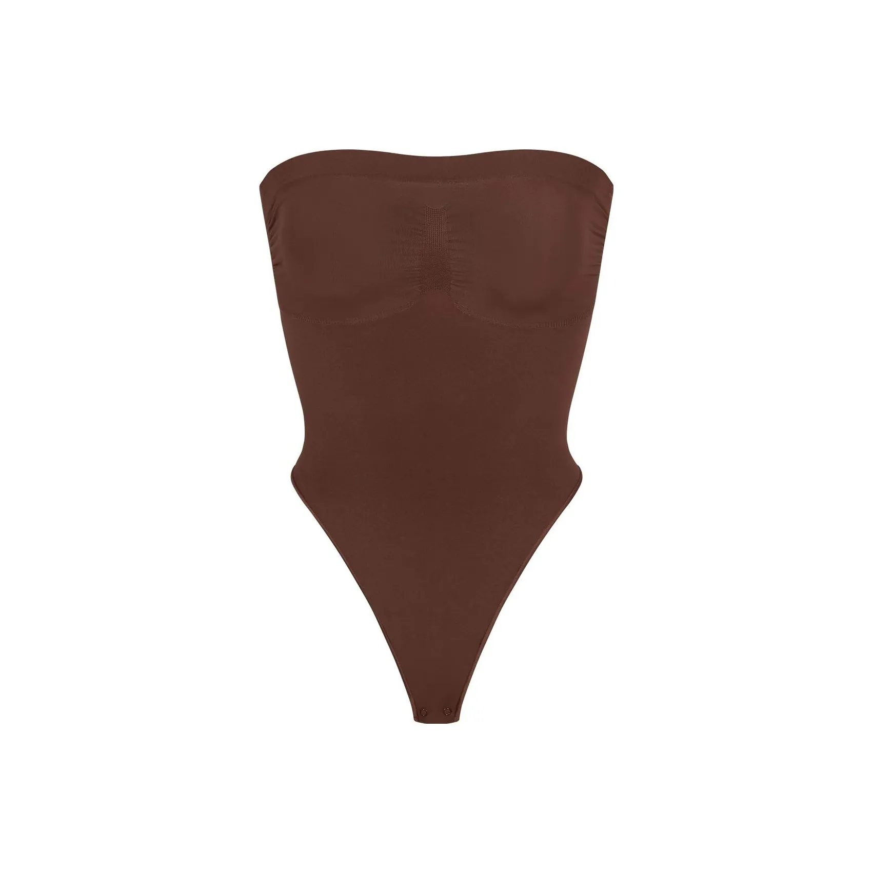 SKIMS Бесшовный Sculpt Без бретелей Стринг BODYSUIT Комбинезон Женские Какао