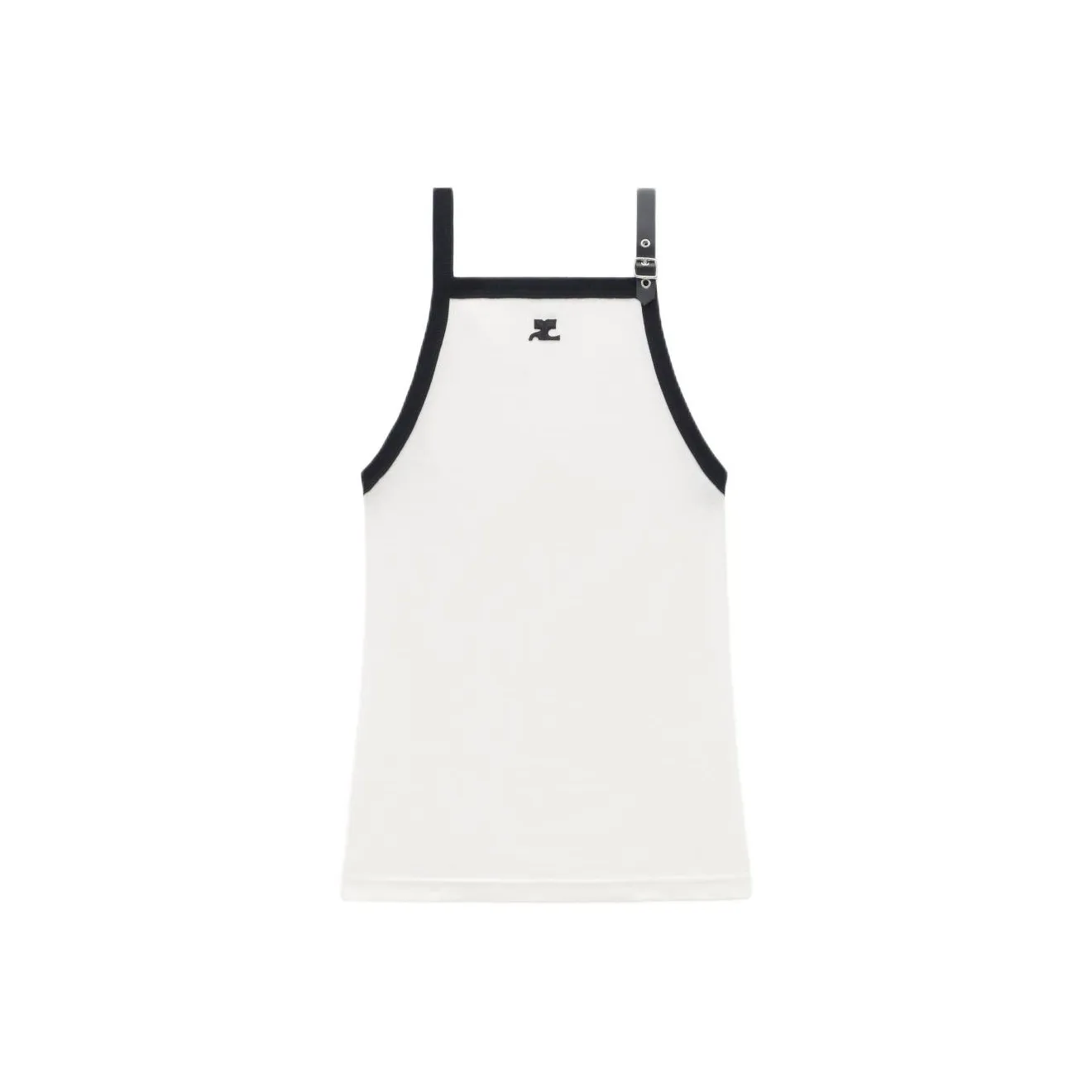 COURREGES SS24 BUCKLE Контрастный Майка Топ с Бретелями Женский Heritage Белый Heritage Белый