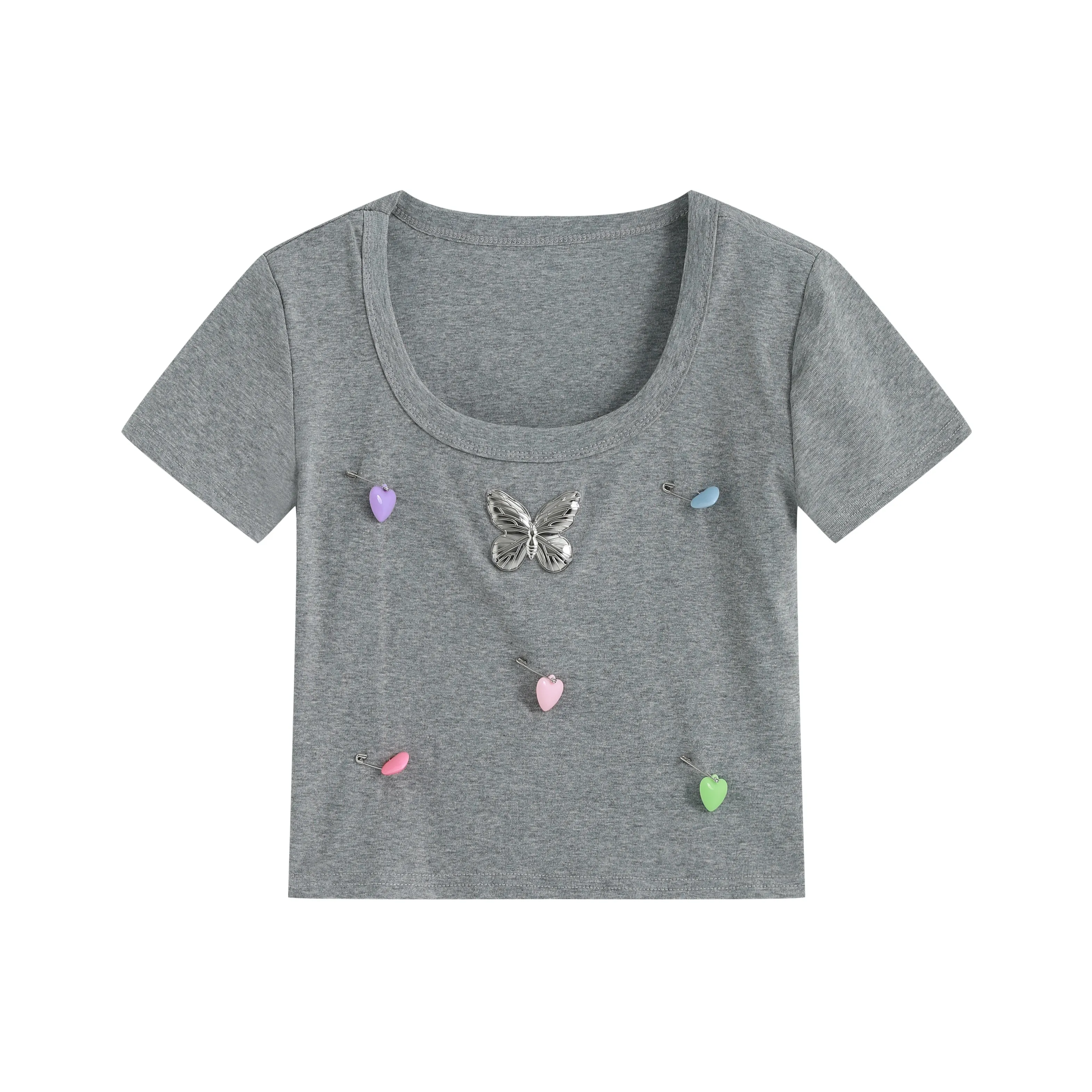 9 Кошачьих Лакомства Тикки Рубашка Женская Серого цвета