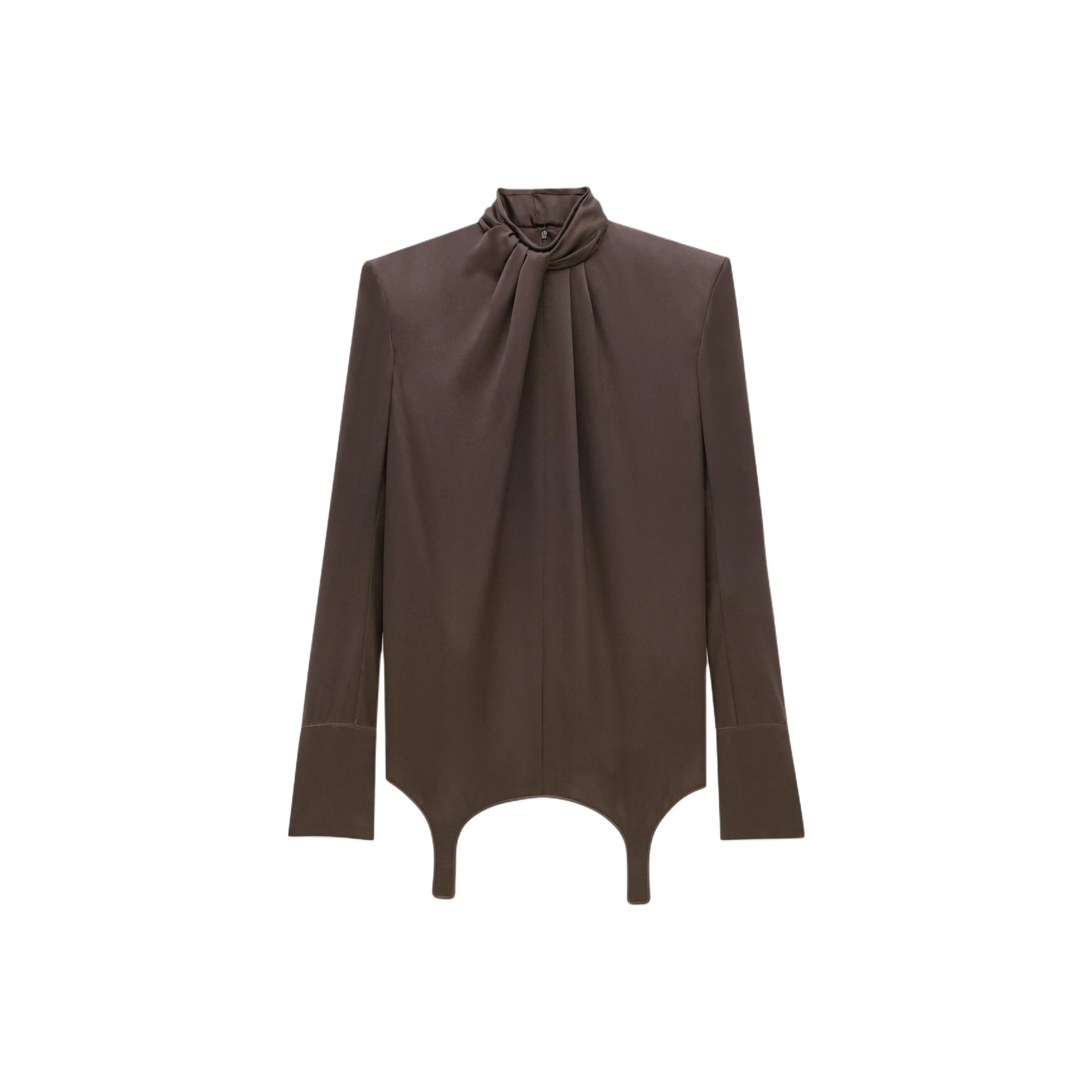 SAINT LAURENT Twist Neck Garter Blouse