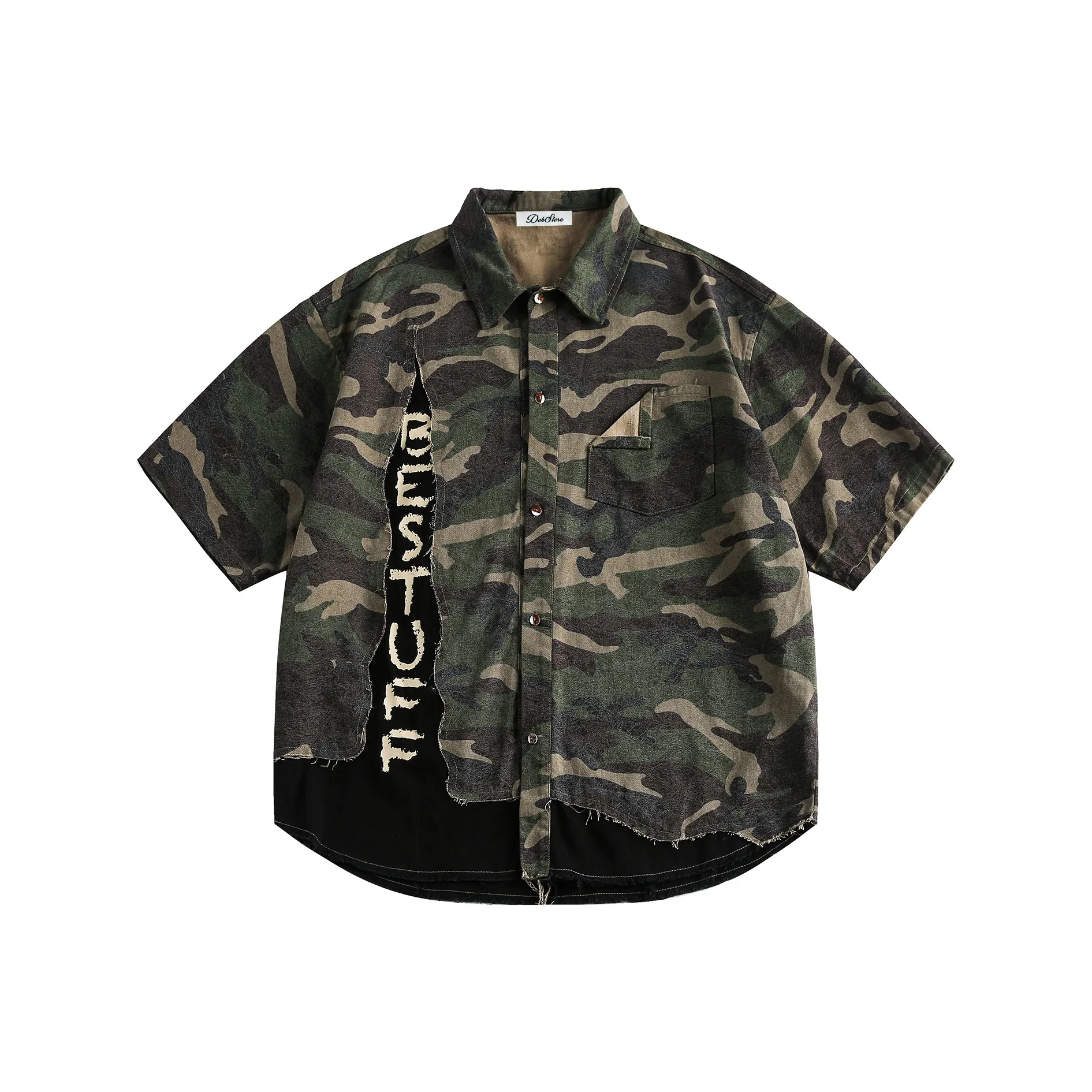 DOH STORE Рубашка Унисекс Камуфляж Зеленый