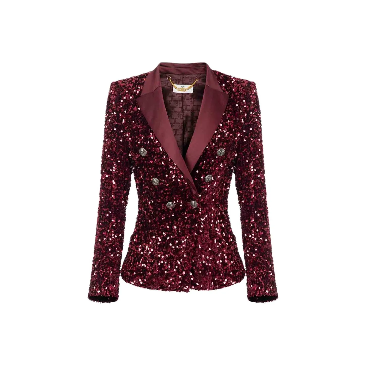 Elisabetta Franchi Double Breasted Sequin Embellished Blazer