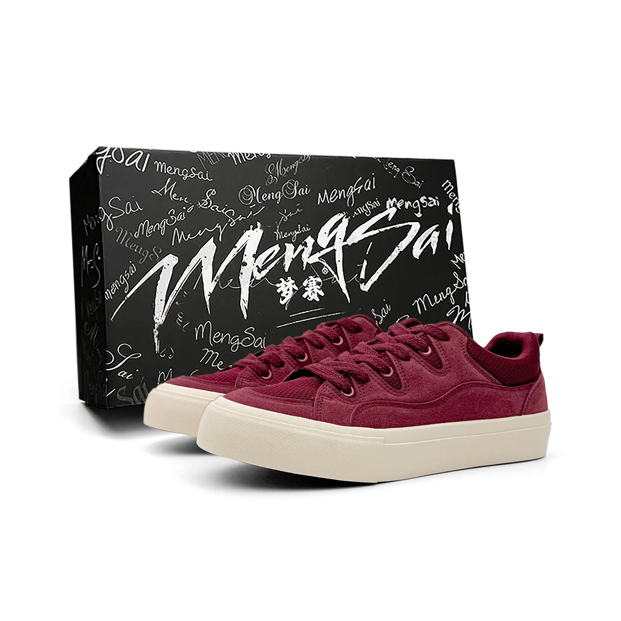 Mengsai Амортизация Износостойкие Низкие Кроссовки для Скейтбординга Мужские Ангора Красный