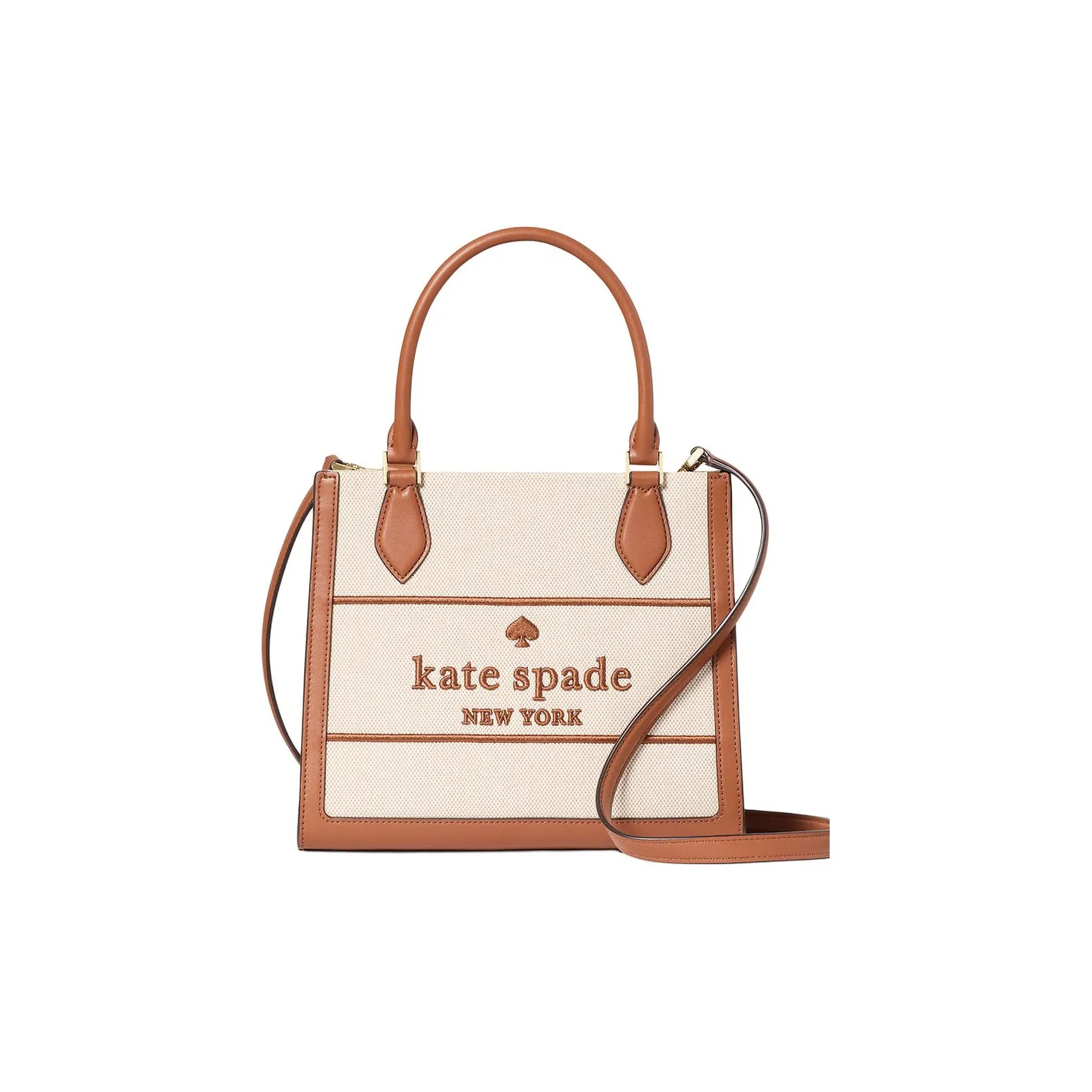 Kate Spade Кожаная сумка Tote с пэчворком сумка для покупок сумка через плечо сумка маленькая женская коричневая и бежевая